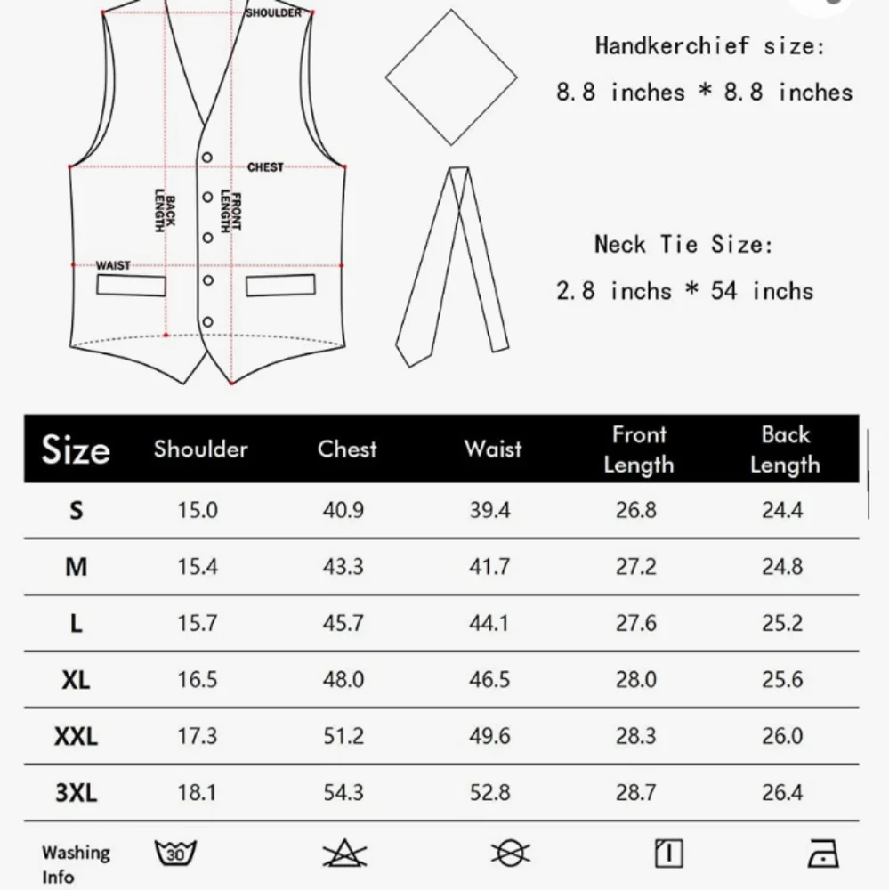 Zeroyaa Classic 3 Pc Black/Gold Vest Set With Tie & Pocket Square Size XXL NWT - Picture 6 of 11